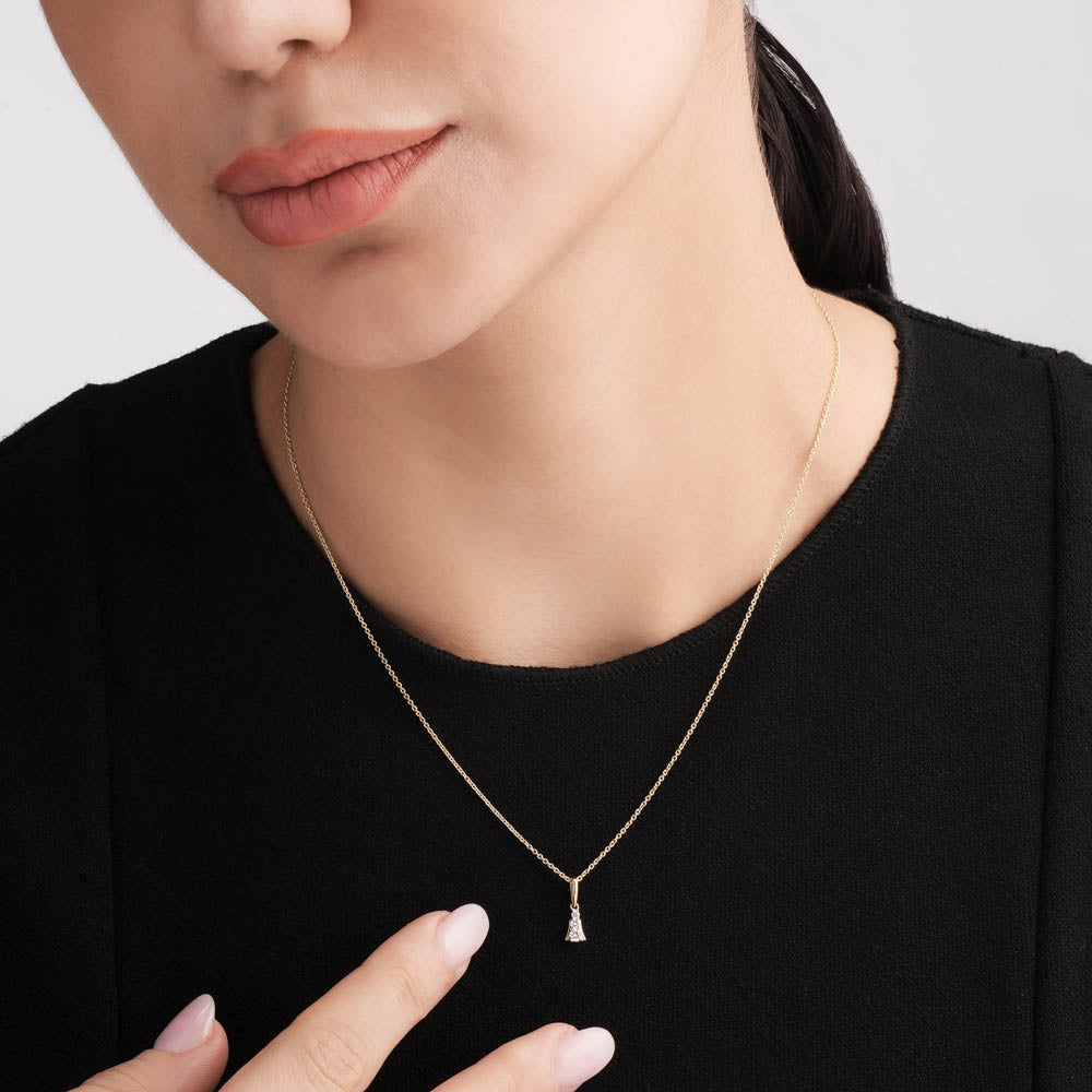 Initial Spark 9KT Gold Lab Grown Diamond Necklace