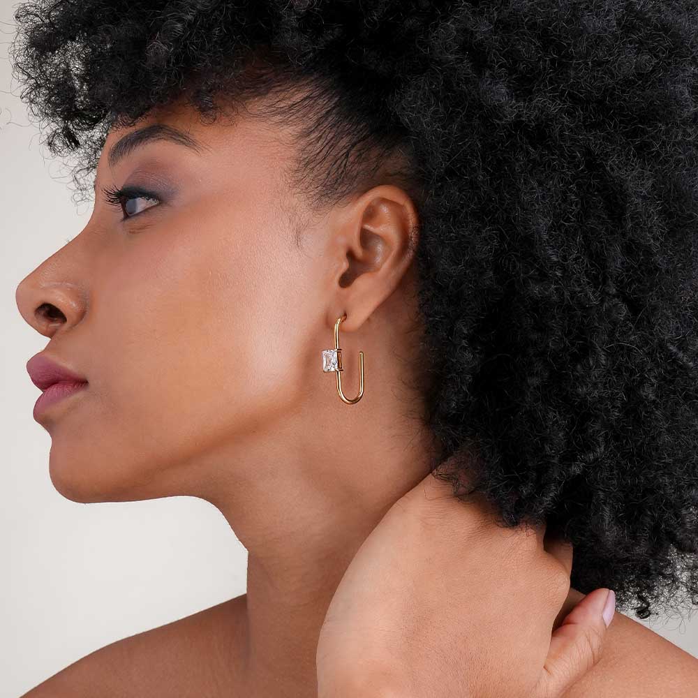 Golden Prism Geometric Earrings
