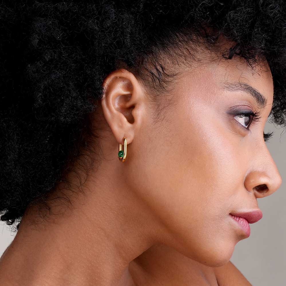 U Green Acrylic Hoop Earrings