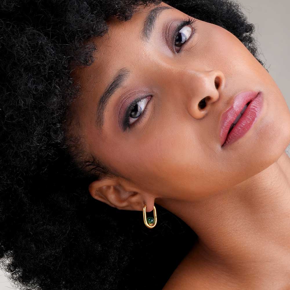 U Green Acrylic Hoop Earrings