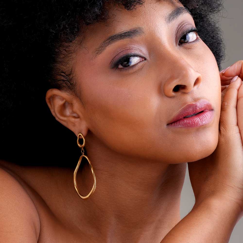 Wavy Loop Drop Earrings