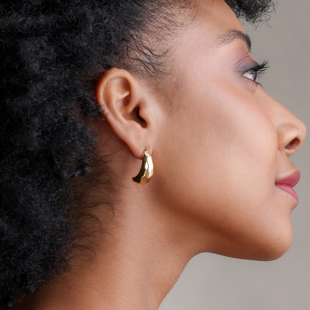 Lunar Gold Crescent Earrings