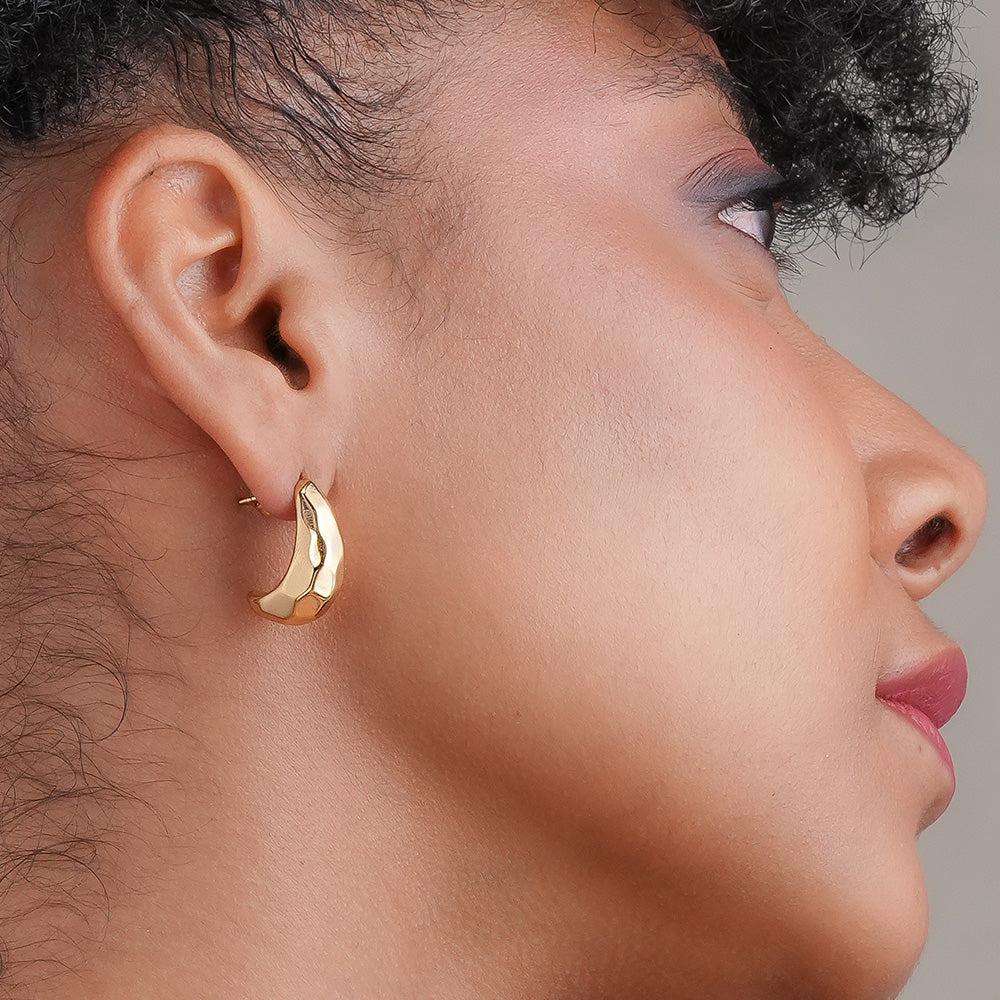 Lunar Gold Crescent Earrings