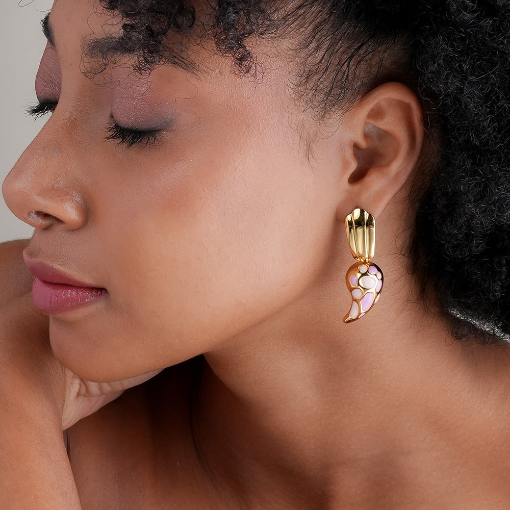 Aqua Swirl Nautical Charm Earrings