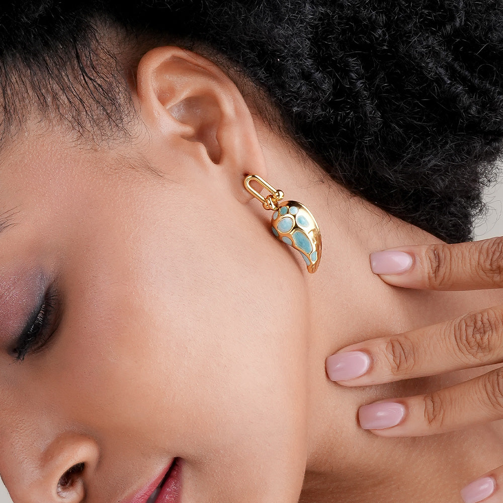 Spotted Swirl Drop Earrings