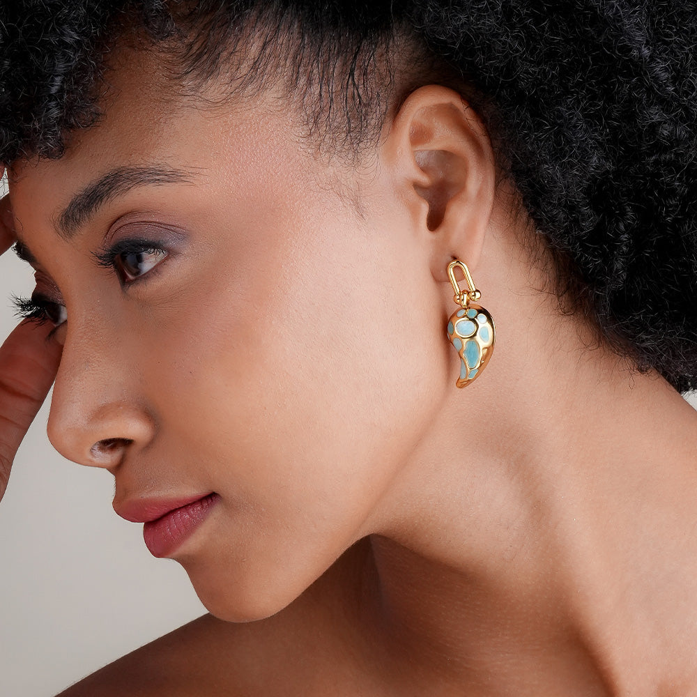 Spotted Swirl Drop Earrings