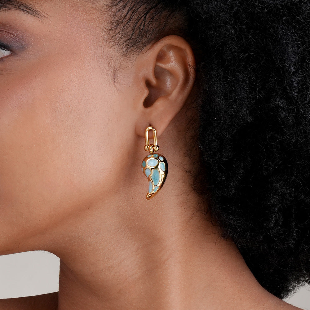 Spotted Swirl Drop Earrings