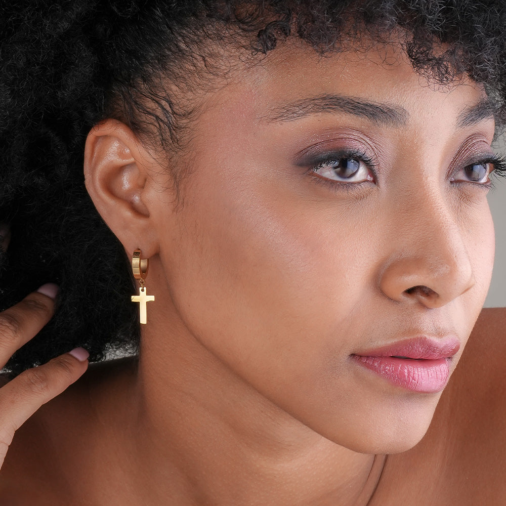 Faithful Cross Drop Earrings