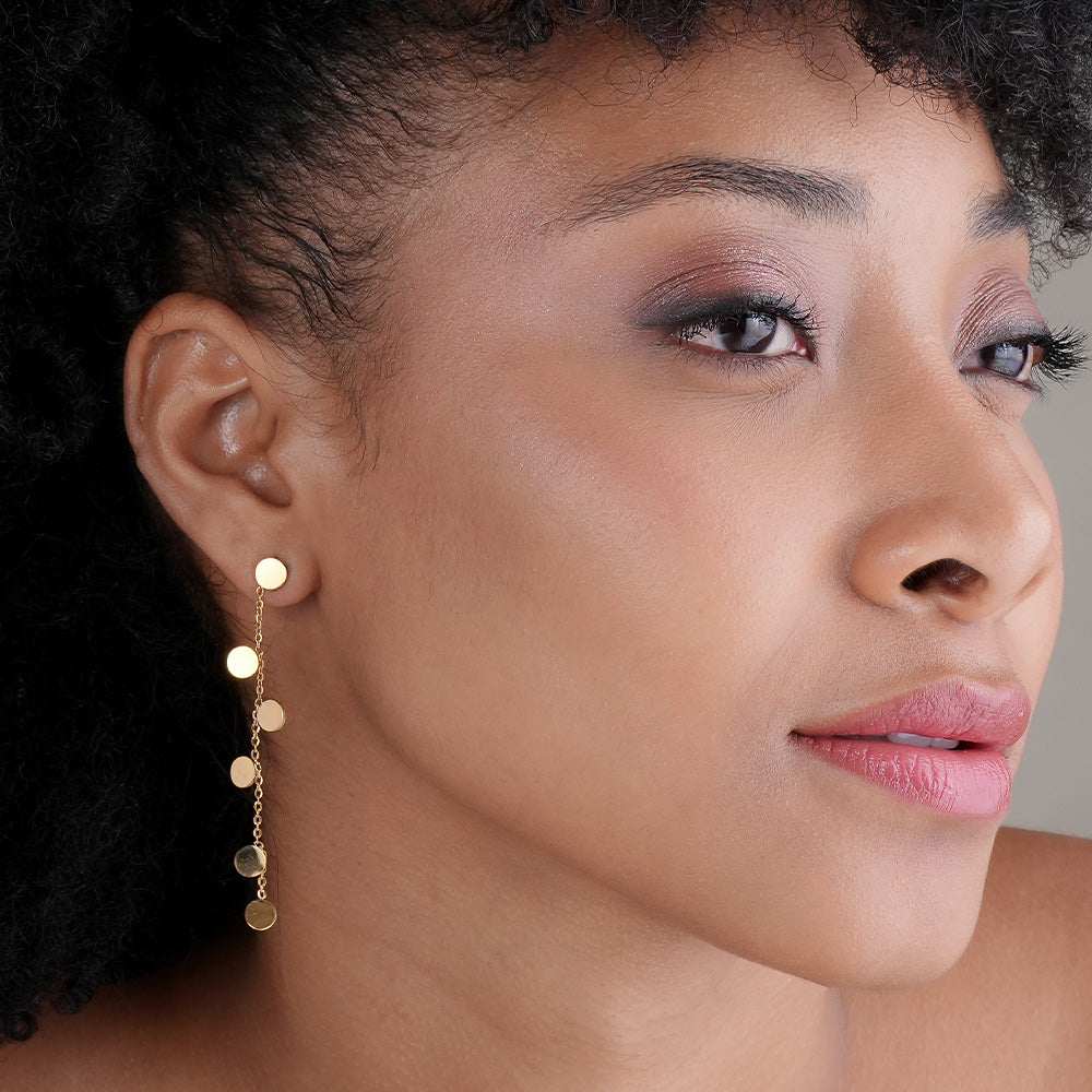 Minimalist Disc Dangle Earrings