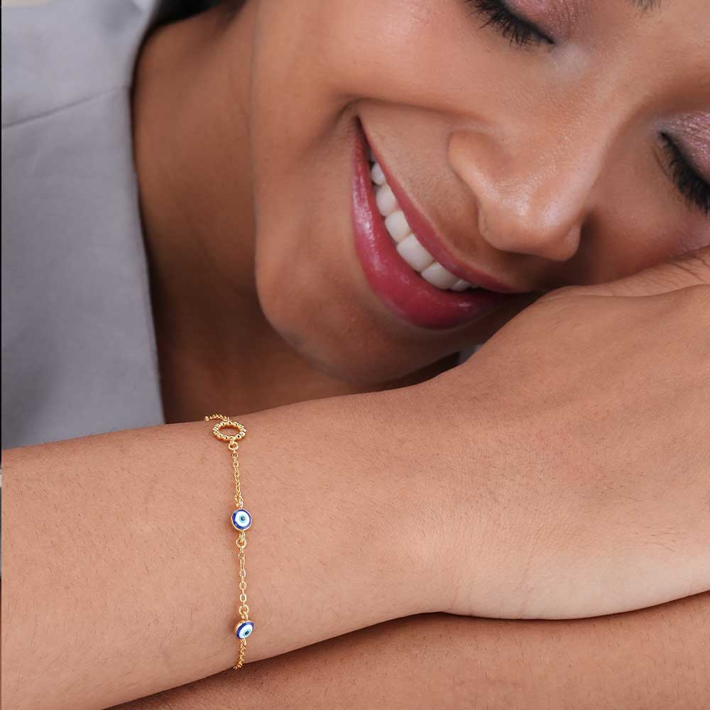Evil Eye 925 Silver Station Bracelet