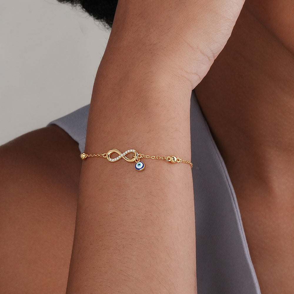 Evil Eye Infinite Charm  925 Silver Bracelet