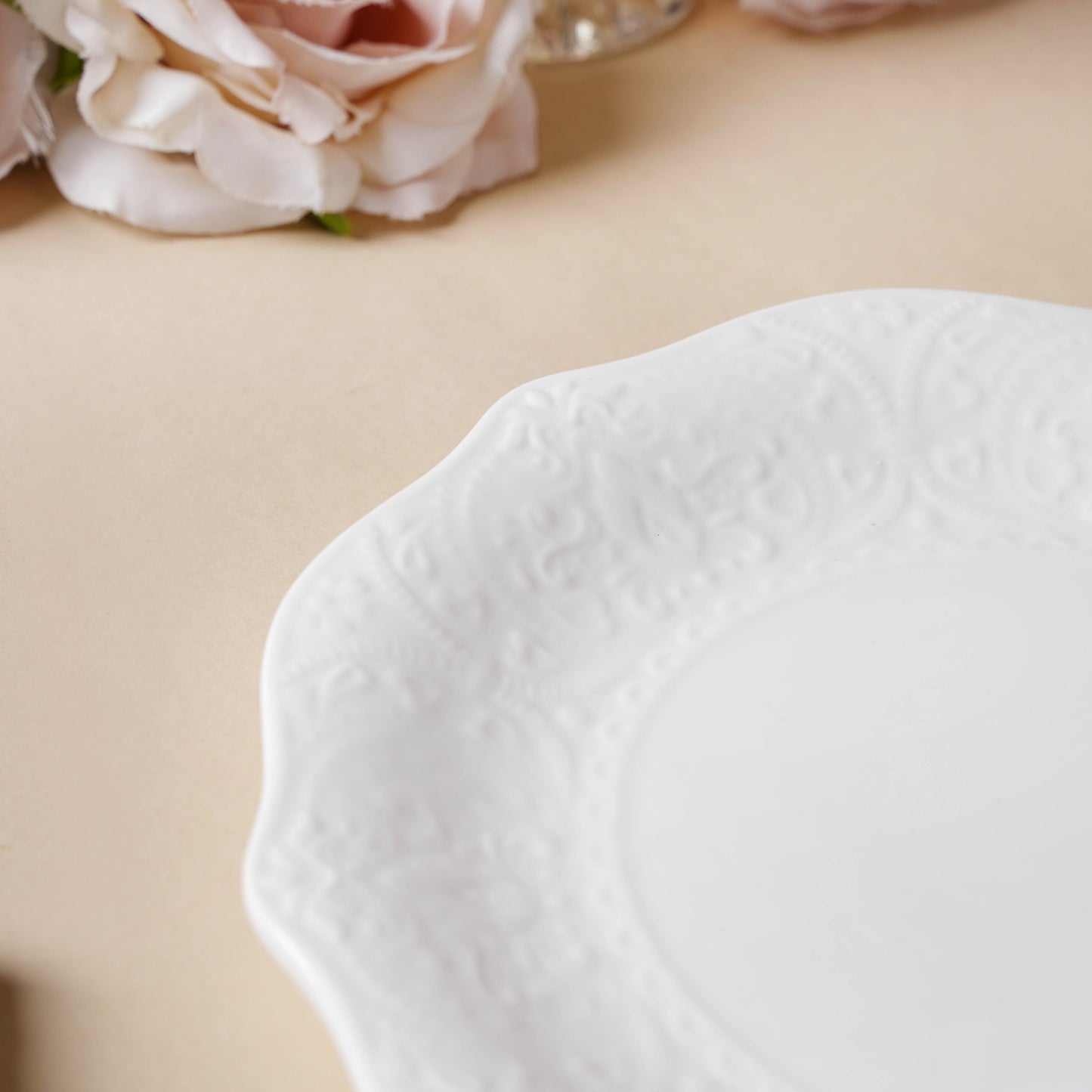 Serena Pearly White Snack Plate 8.5 Inch