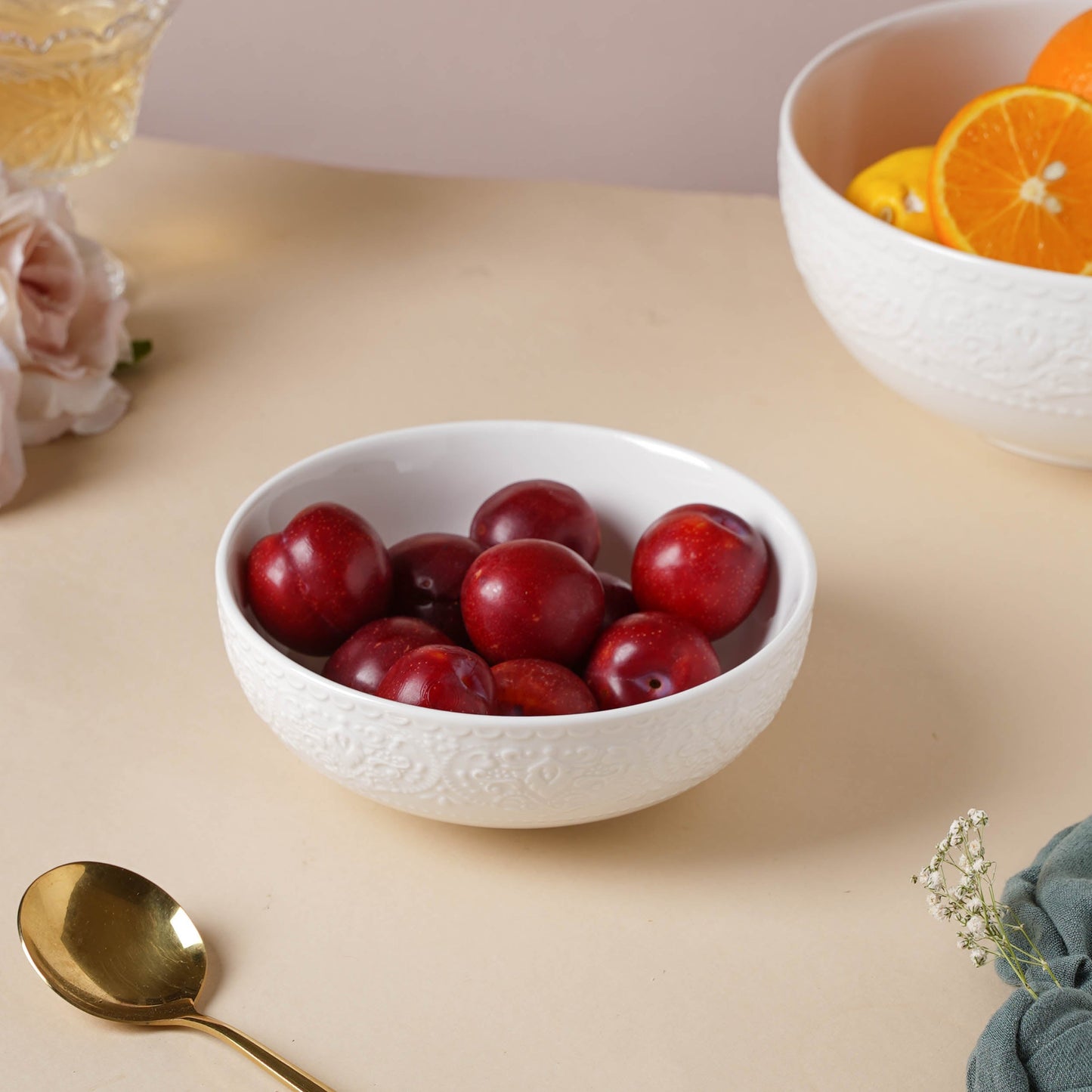 Serena Pearly White Snack Bowl 6 Inch 500 ml