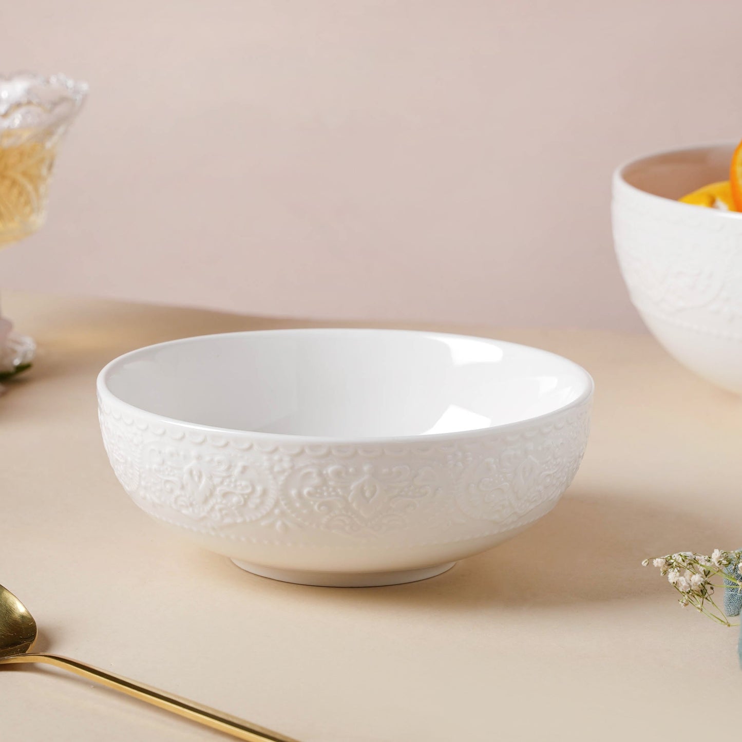 Serena Pearly White Snack Bowl 6 Inch 500 ml