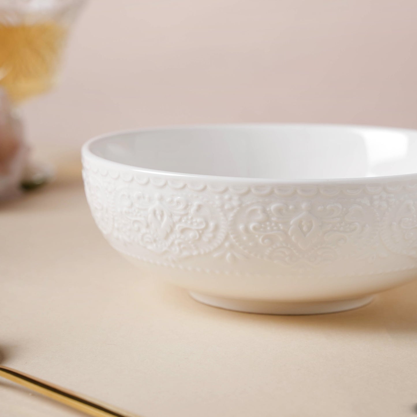 Serena Pearly White Snack Bowl 6 Inch 500 ml