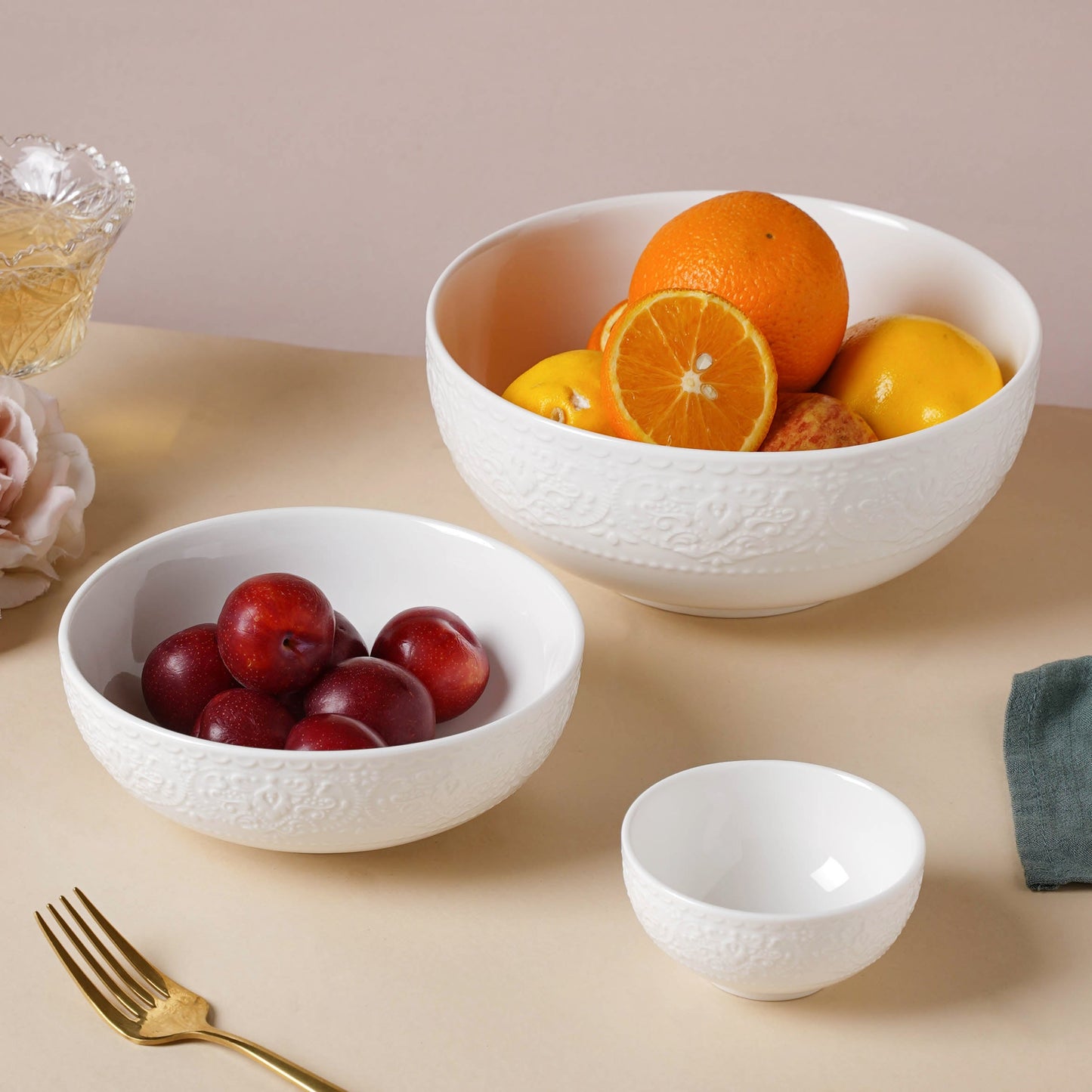 Serena Pearly White Snack Bowl 6 Inch 500 ml