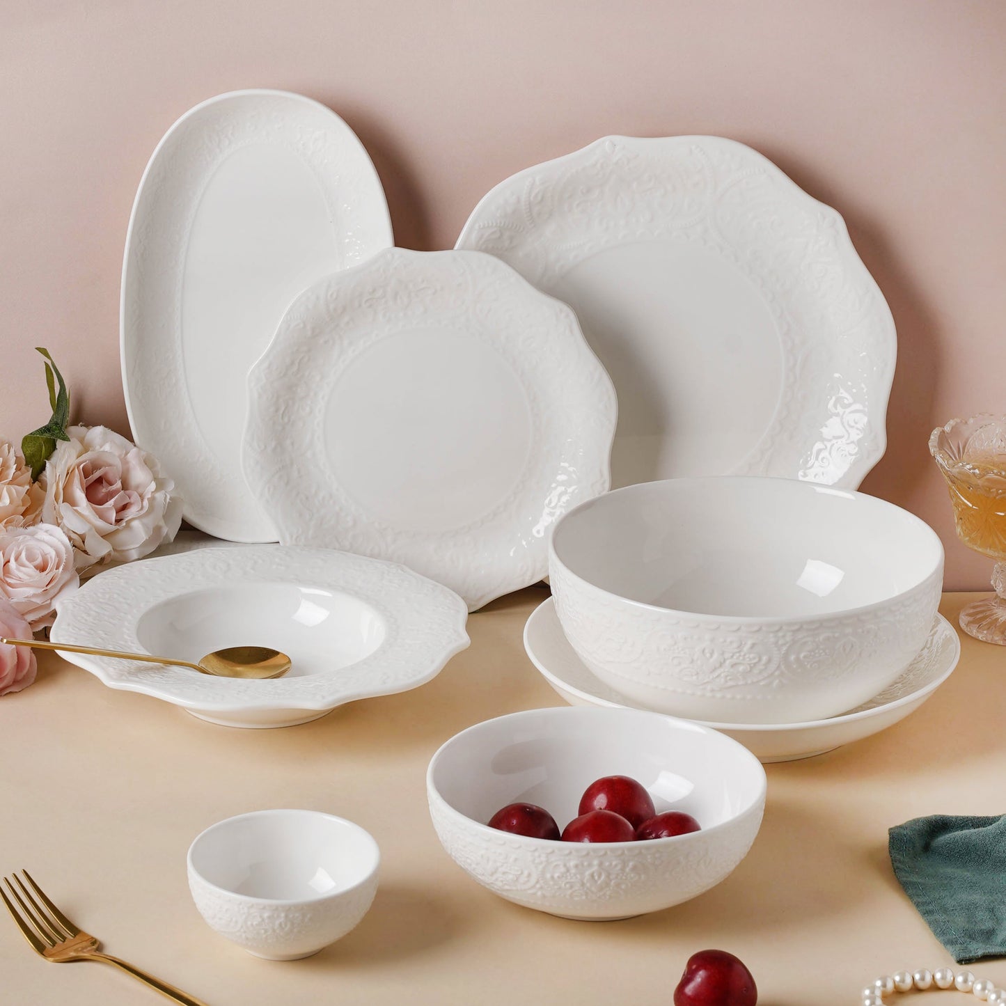 Serena Pearly White Snack Bowl 6 Inch 500 ml