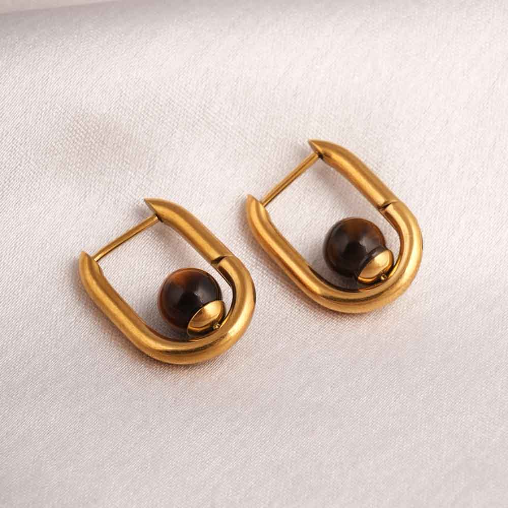 U Brown Acrylic Hoop Earrings