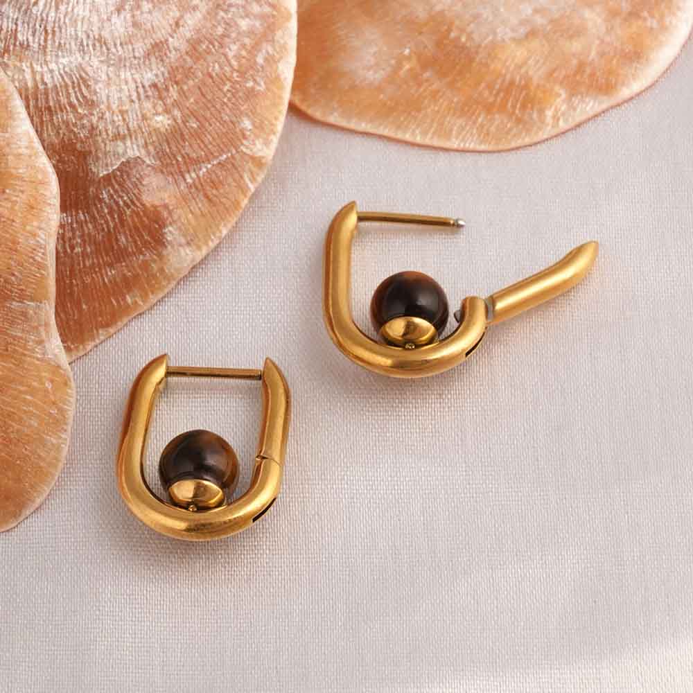 U Brown Acrylic Hoop Earrings