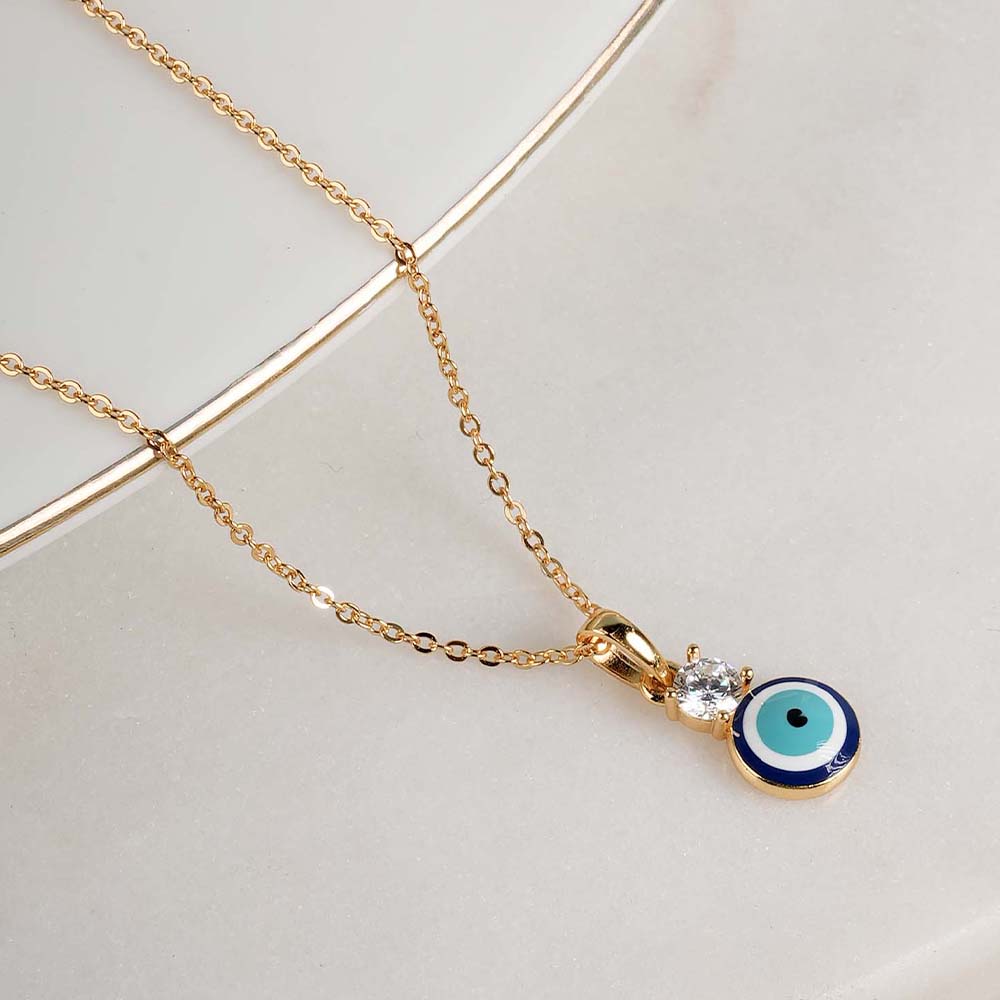 Single Stone Evil Eye 925 Silver Necklace