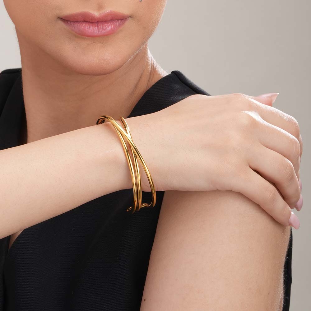 Golden Triad Cuff Bracelet