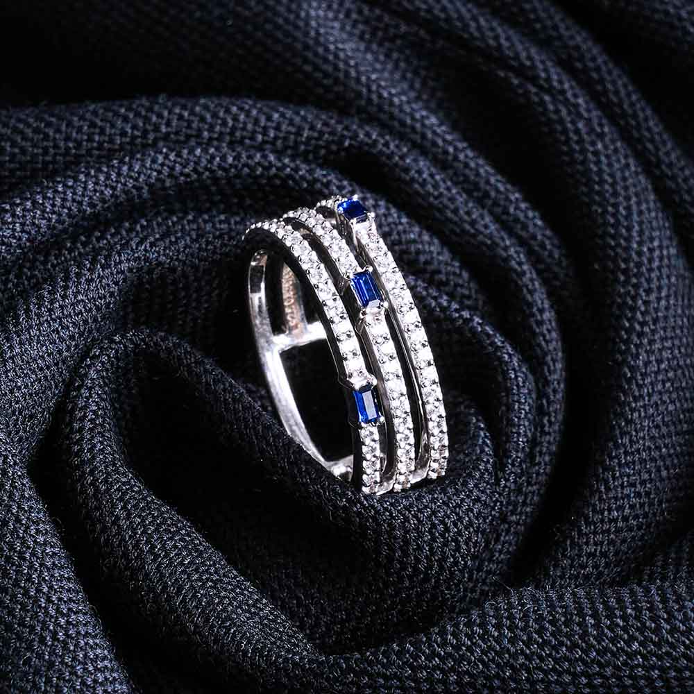 Azure Cascade Zirconia Ring