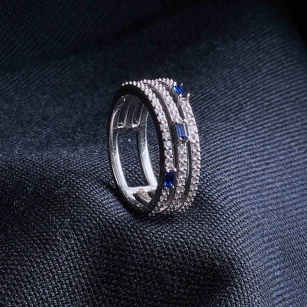 Azure Cascade Zirconia Ring