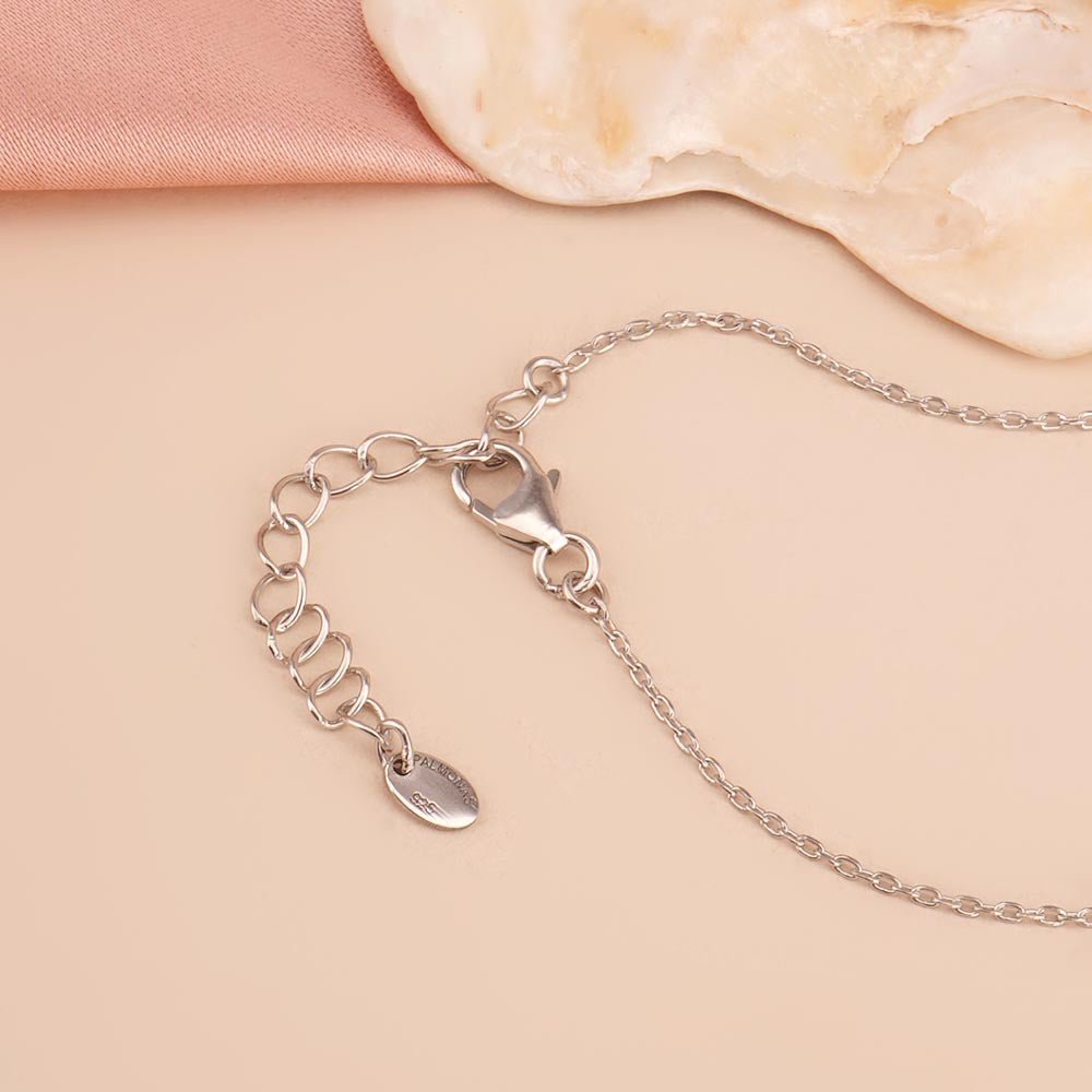 Graduated Cluster 925 Sterling Silver Necklace