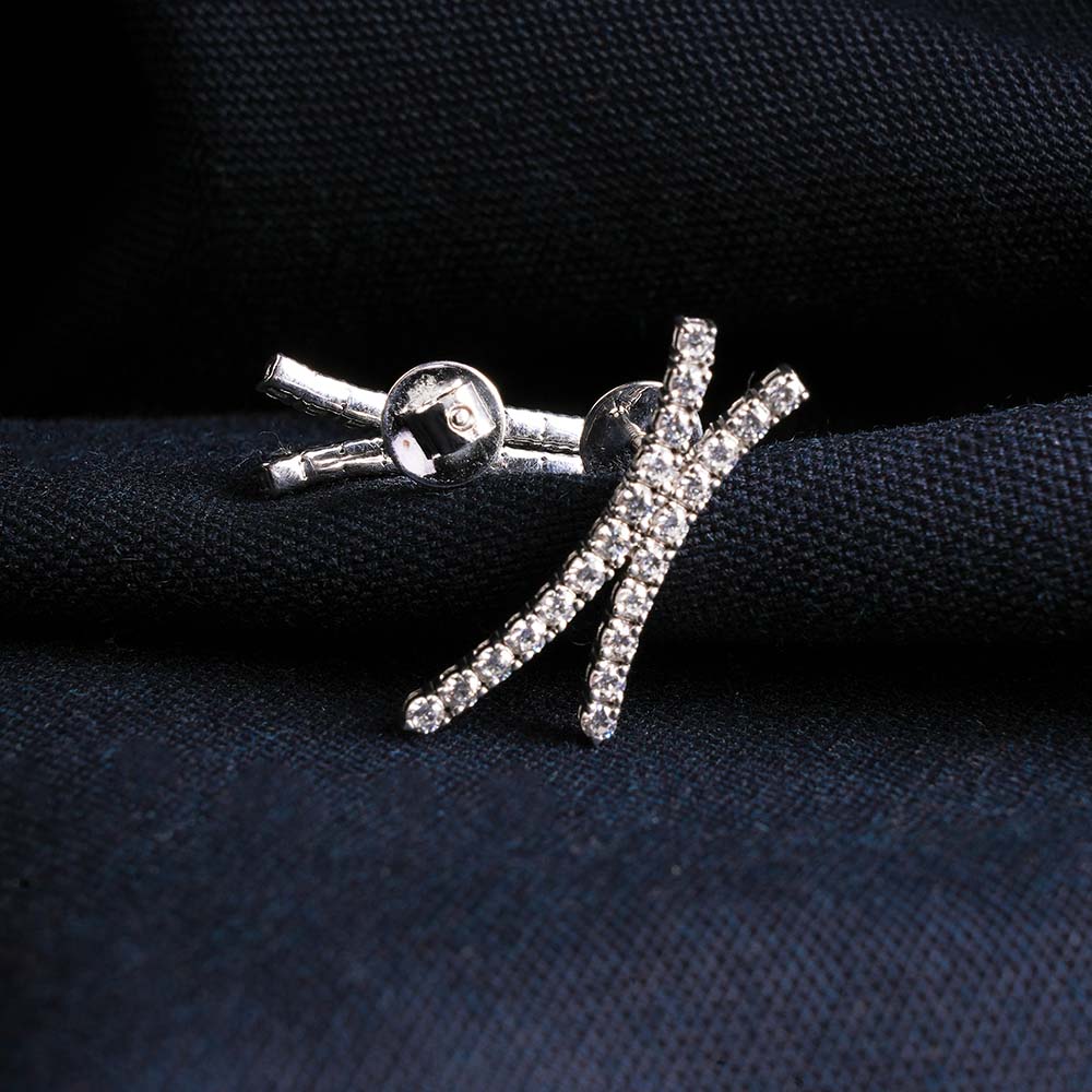 Intersecting Sparkle Stud Earrings