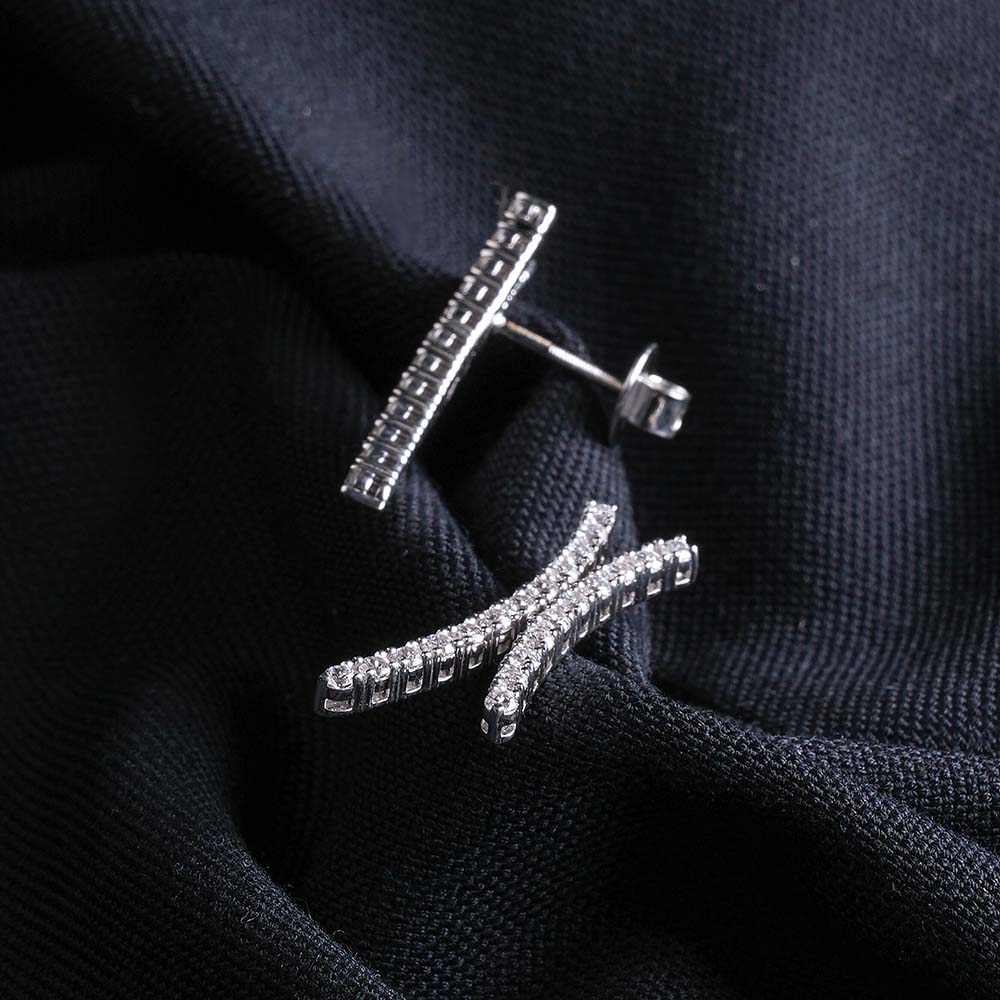 Intersecting Sparkle Stud Earrings