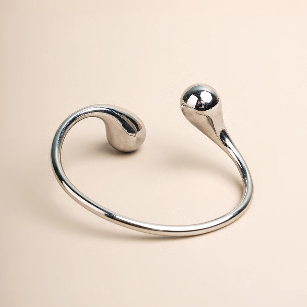 Unique Curved Silver Cuff Bracelet