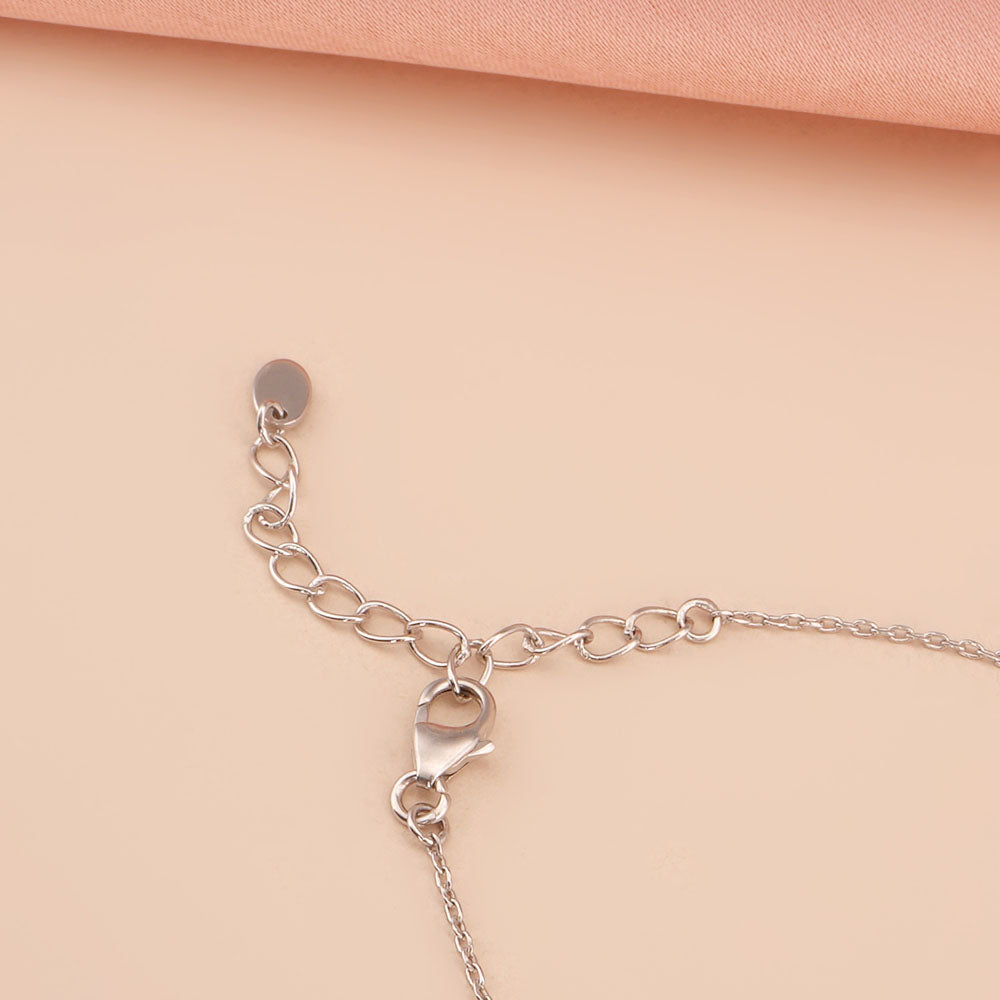 Interlinked Halo Circle 925 Sterling Silver Necklace