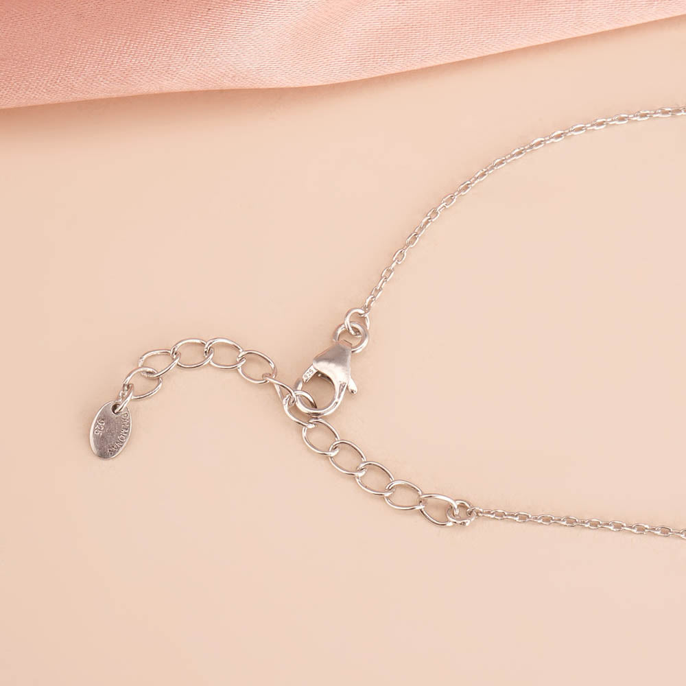 Six-Prong Classic Diamond 925 Sterling Silver Necklace