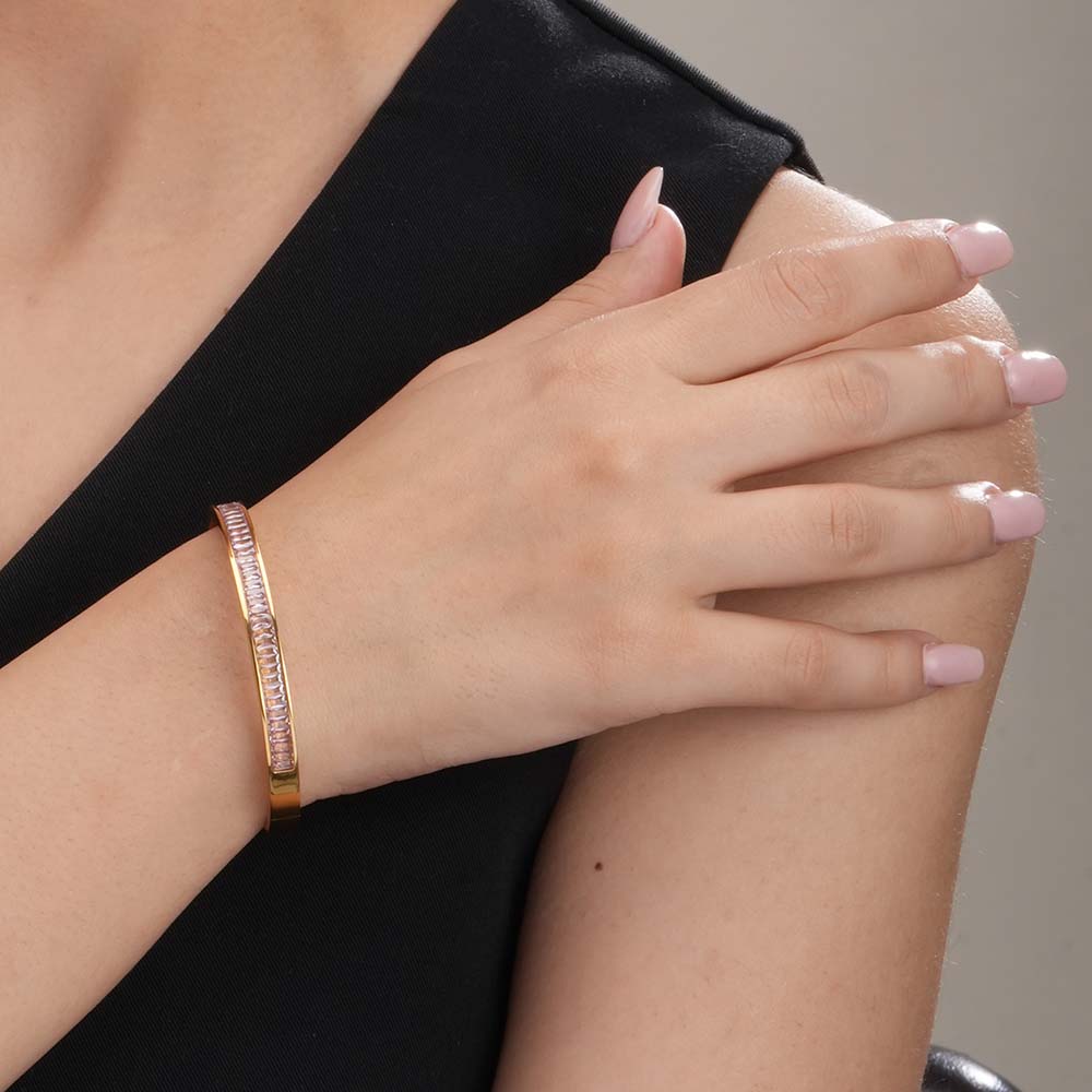 Pink Quartz Necklace & Pink Enchantment Bangle Bracelet Combo Set