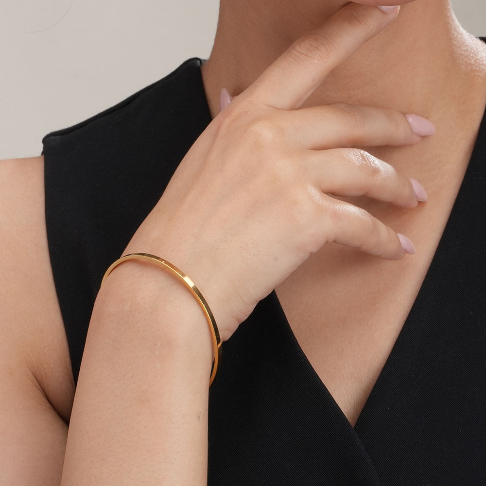 Sun Rays Necklace & Flat Wire Bangle Bracelet Combo Set