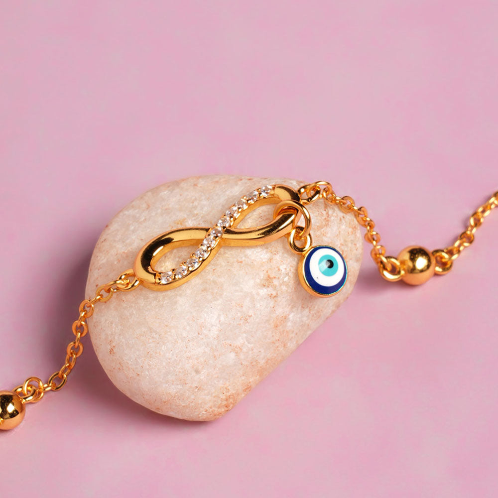 Evil Eye Infinite Charm  925 Silver Bracelet