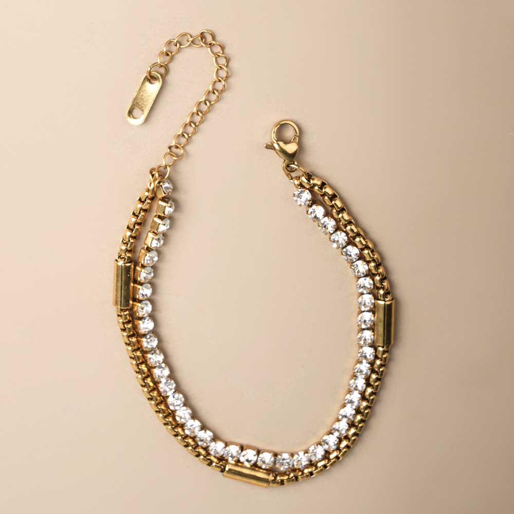 Golden Glamour Layered Bracelet