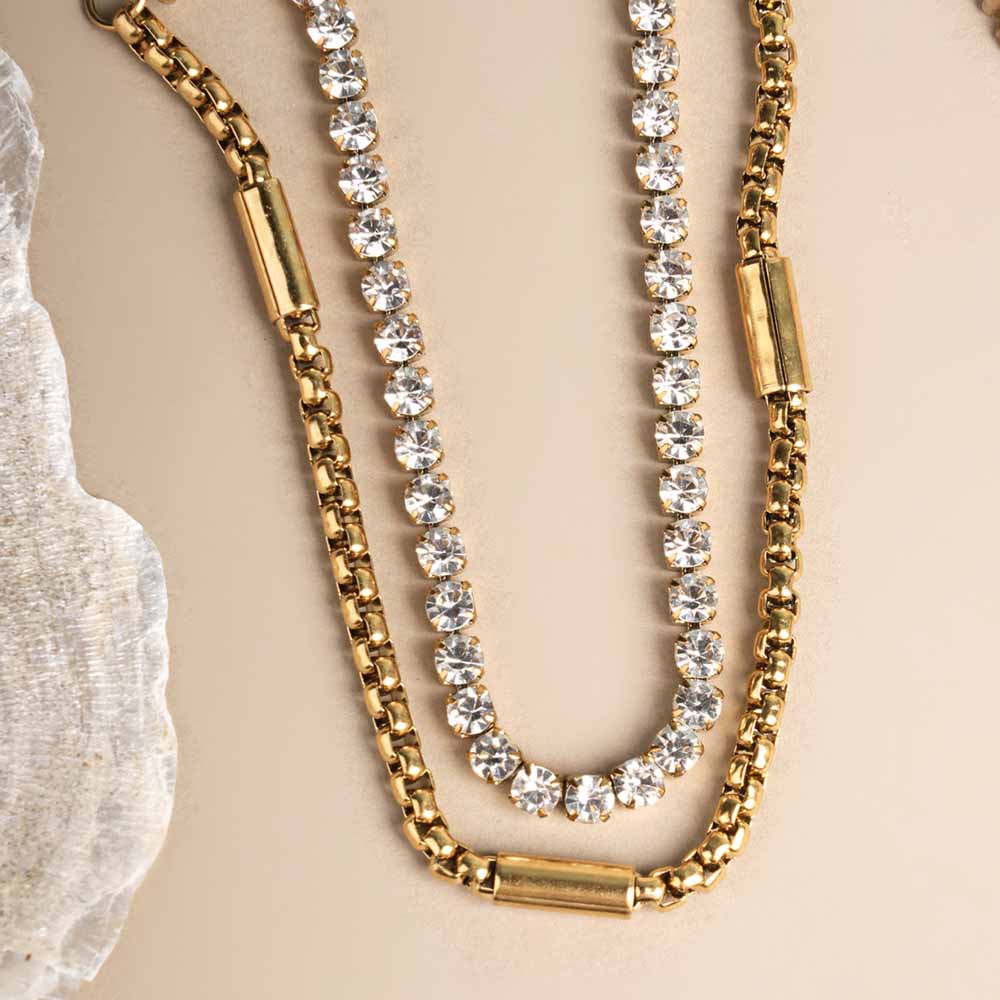 Golden Glamour Layered Bracelet
