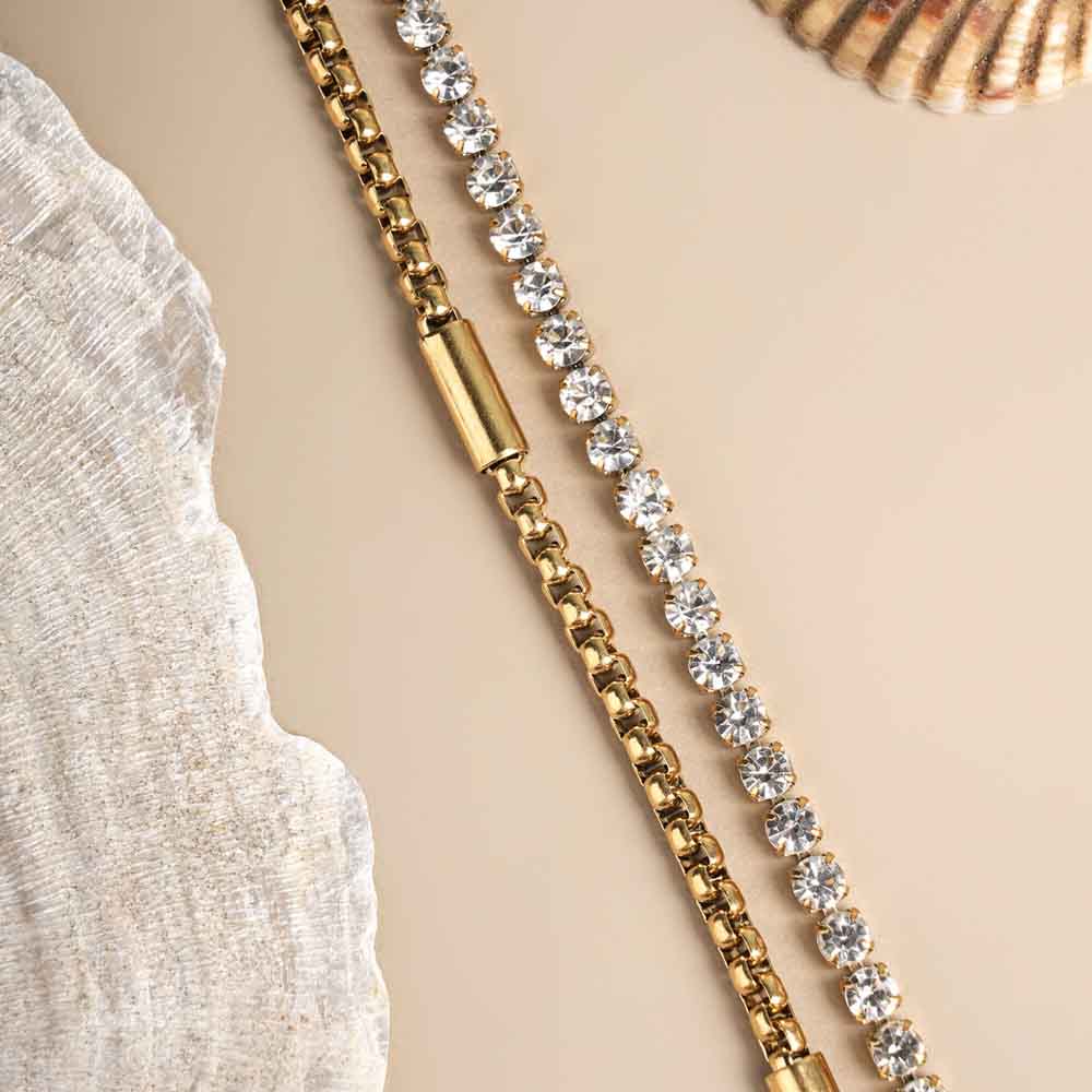 Golden Glamour Layered Bracelet