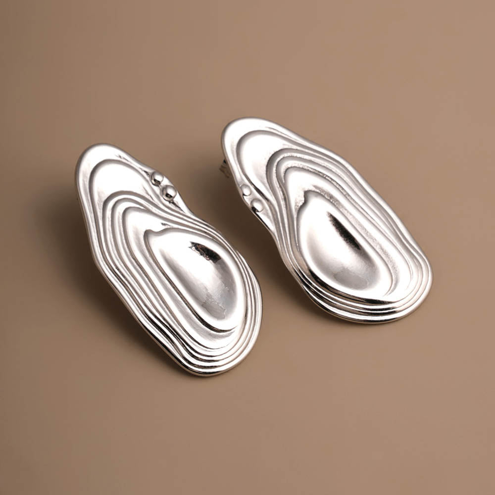 Abstract Ripple Stud Earrings