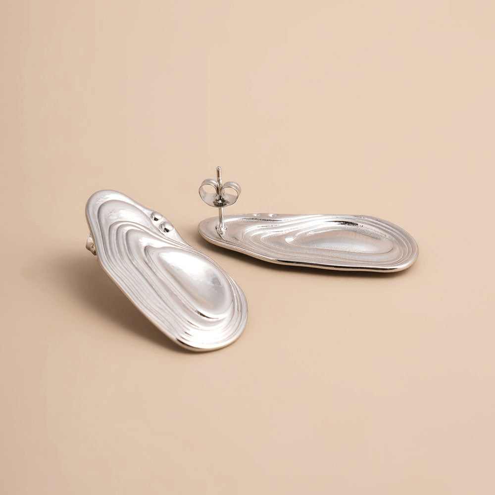 Abstract Ripple Stud Earrings
