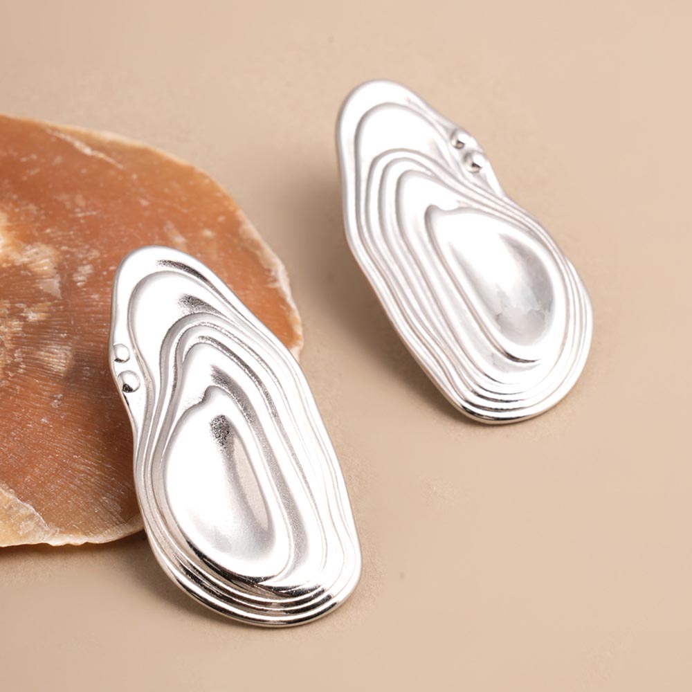 Abstract Ripple Stud Earrings
