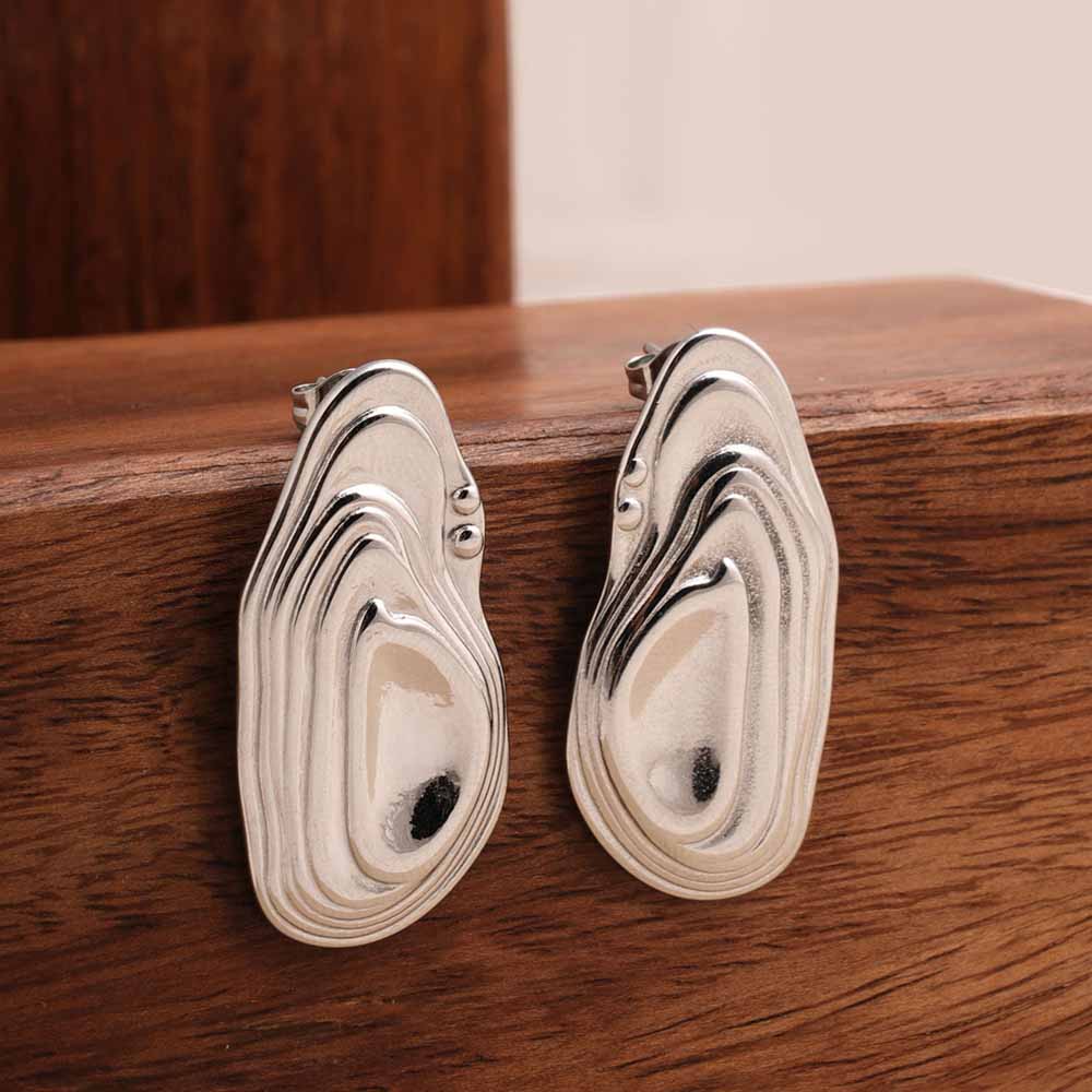 Abstract Ripple Stud Earrings