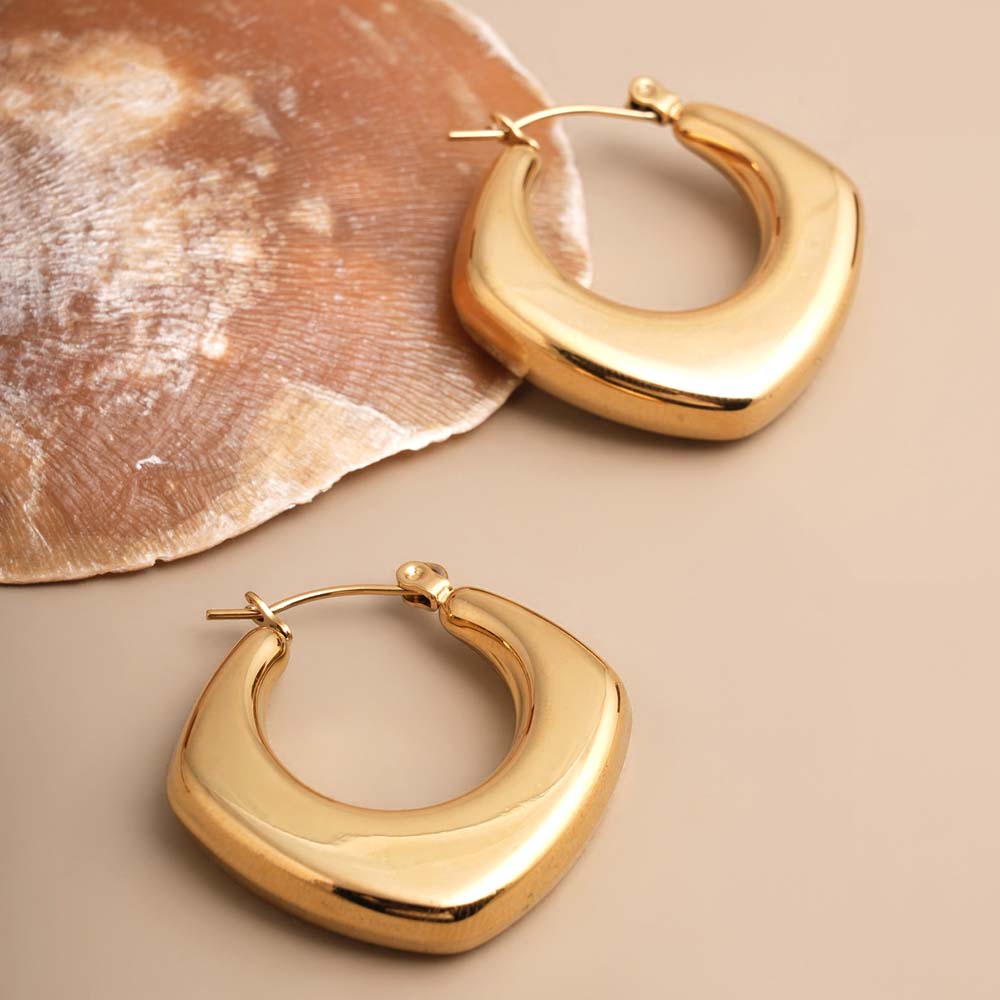 Sculpted Luxe Gold Hoop Earrings