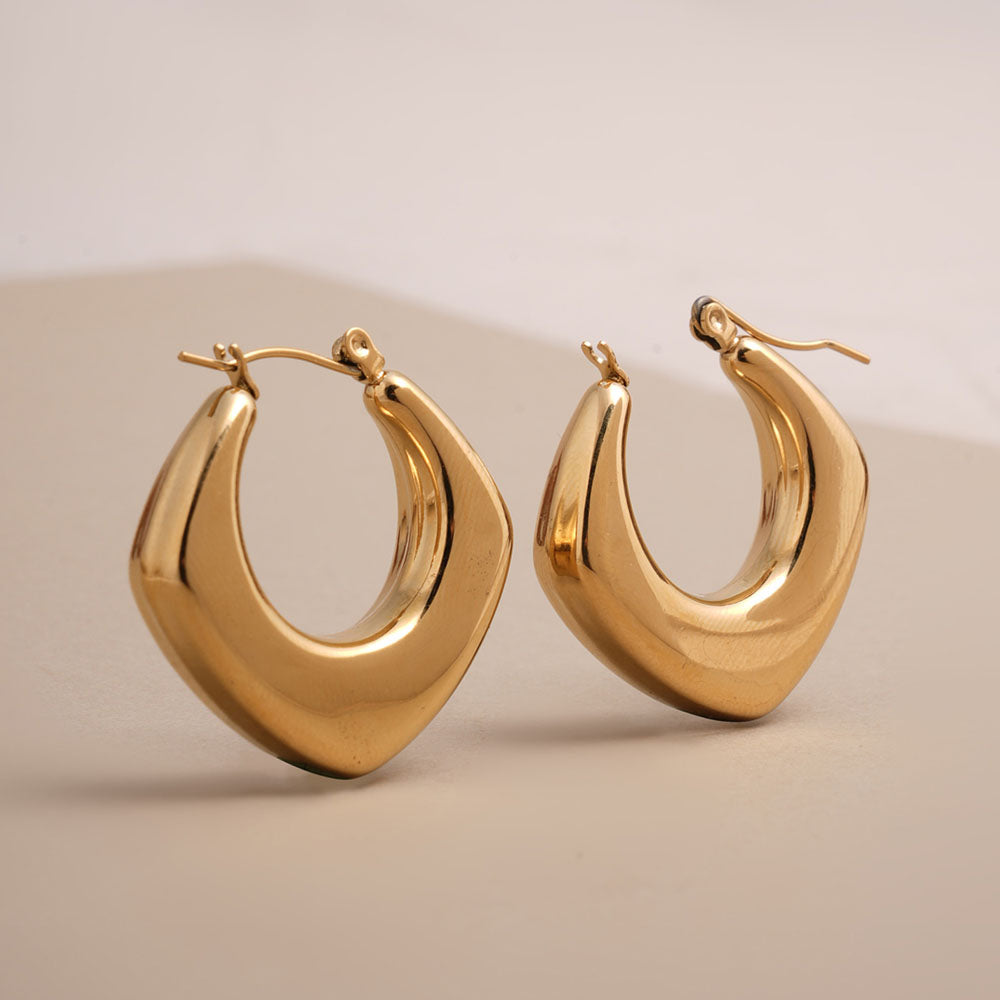 Sculpted Luxe Gold Hoop Earrings