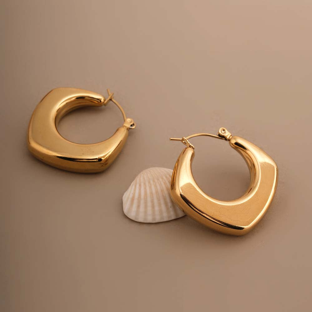 Sculpted Luxe Gold Hoop Earrings