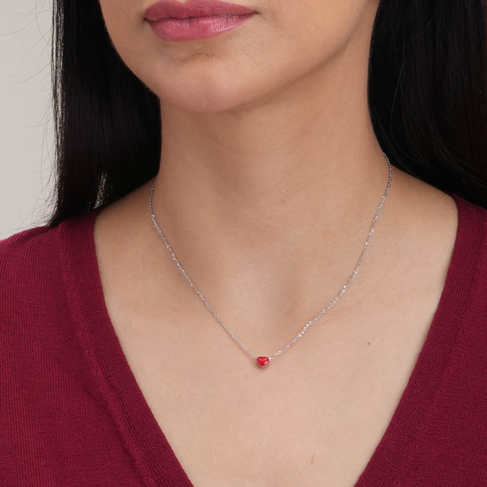 Red Heart Necklace- 925 Silver
