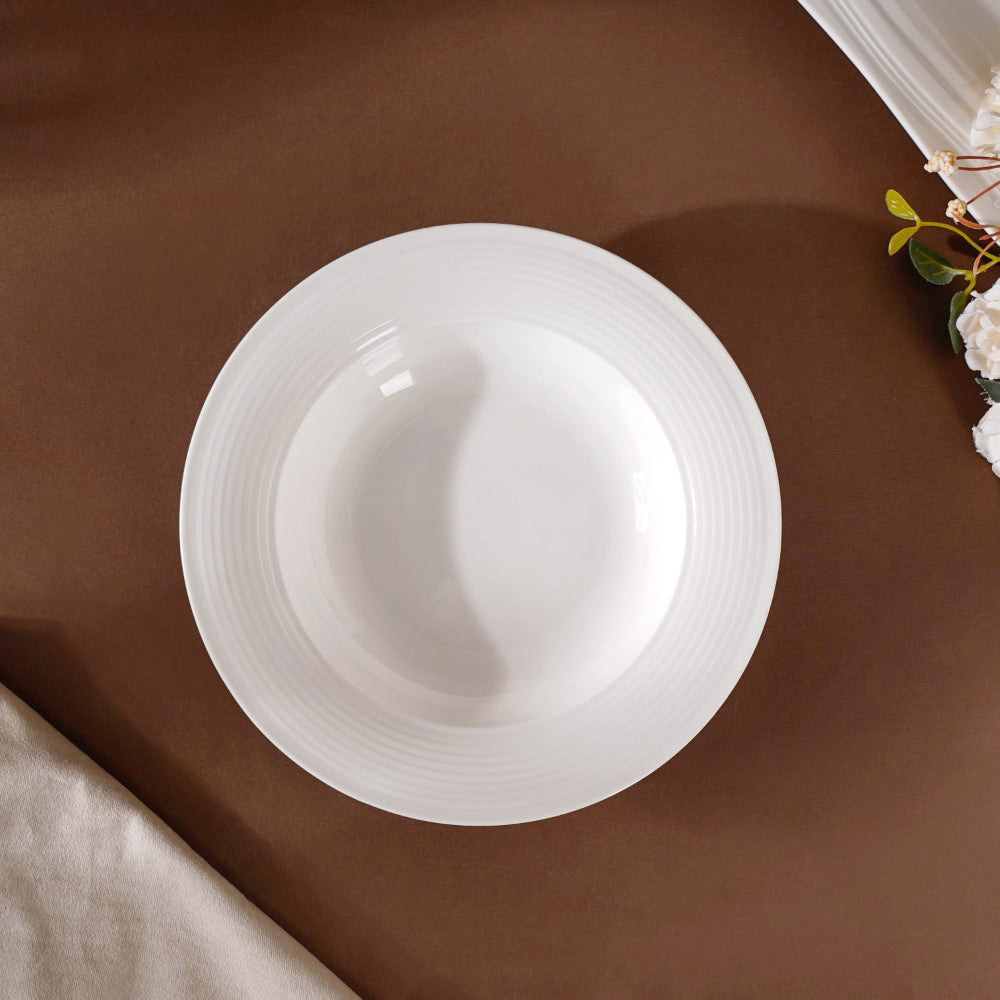 Riona Ceramic Pasta Plate White 8 Inch