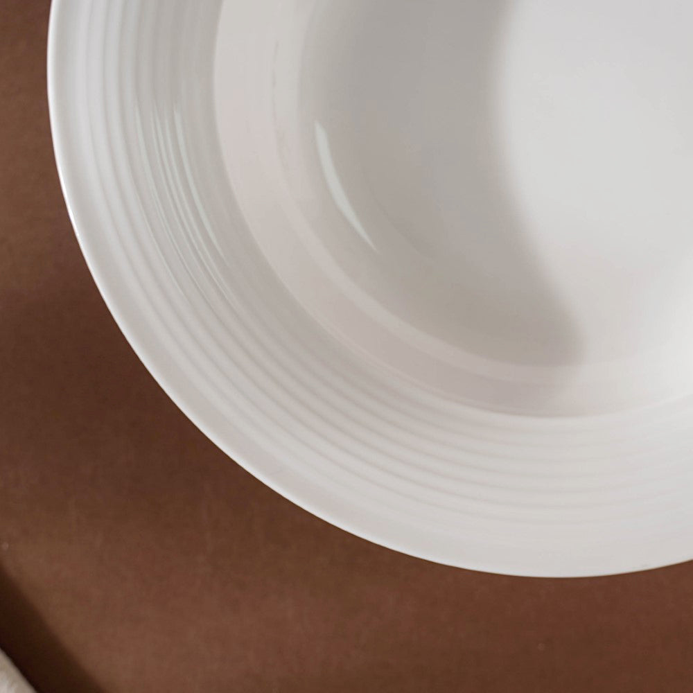Riona Ceramic Pasta Plate White 8 Inch