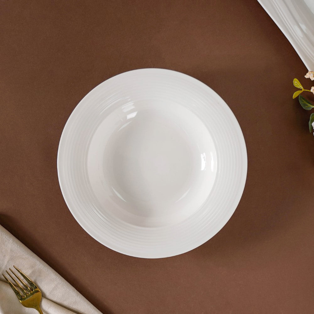 Riona Ceramic Pasta Plate White 8 Inch
